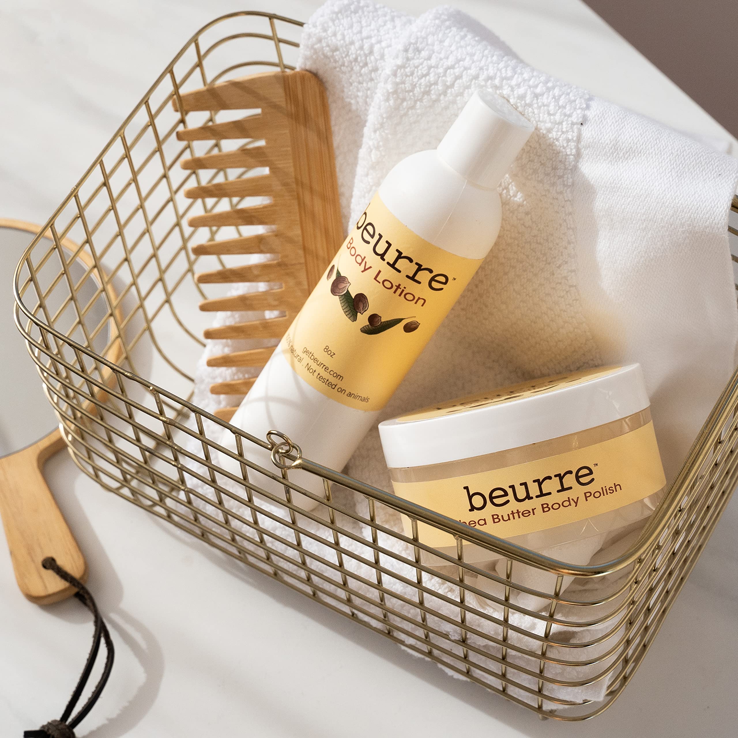 Organic Shea Butter Self Care Gift Set (Vanilla Scented) - Moisturizing Body Cream, Nourishing Body Oil, Hydrating Body Wash, Exfoliating Body Scrub & Silky Body Lotion - Perfect for Dry Skin Care, Spa Day & Relaxing Bath Time