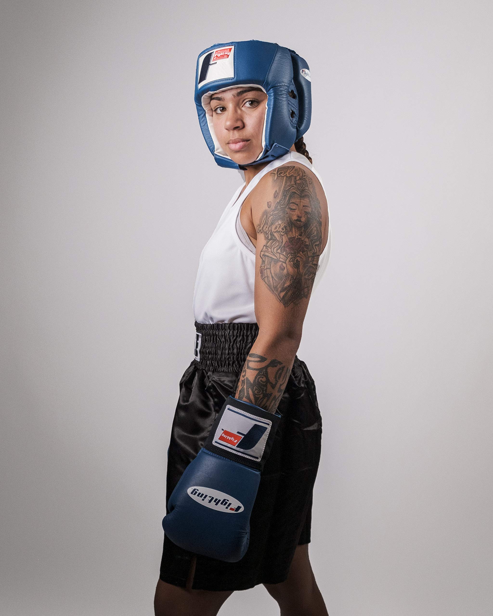 Fighting Sports USA Boxing Headgear - Open Face Design, Medium Size, Blue - Perfect for Boxing Training, Sparring & Competition Safety Gear