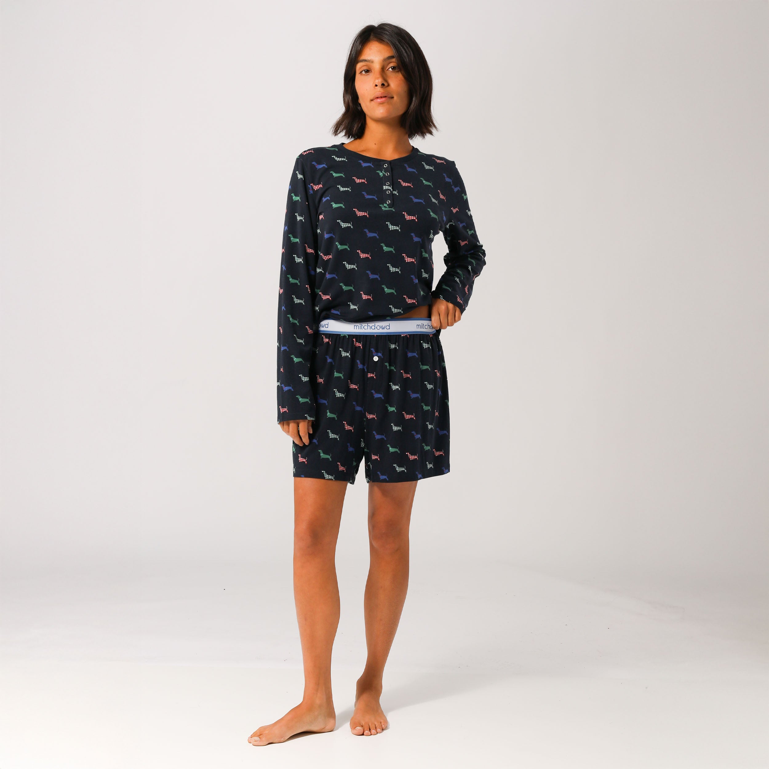 Women's Bamboo Sleep Boxer Shorts - Soft & Breathable Doggy Print Pajama Shorts for Women - Perfect for Lounge, Sleep & Relaxation at Home