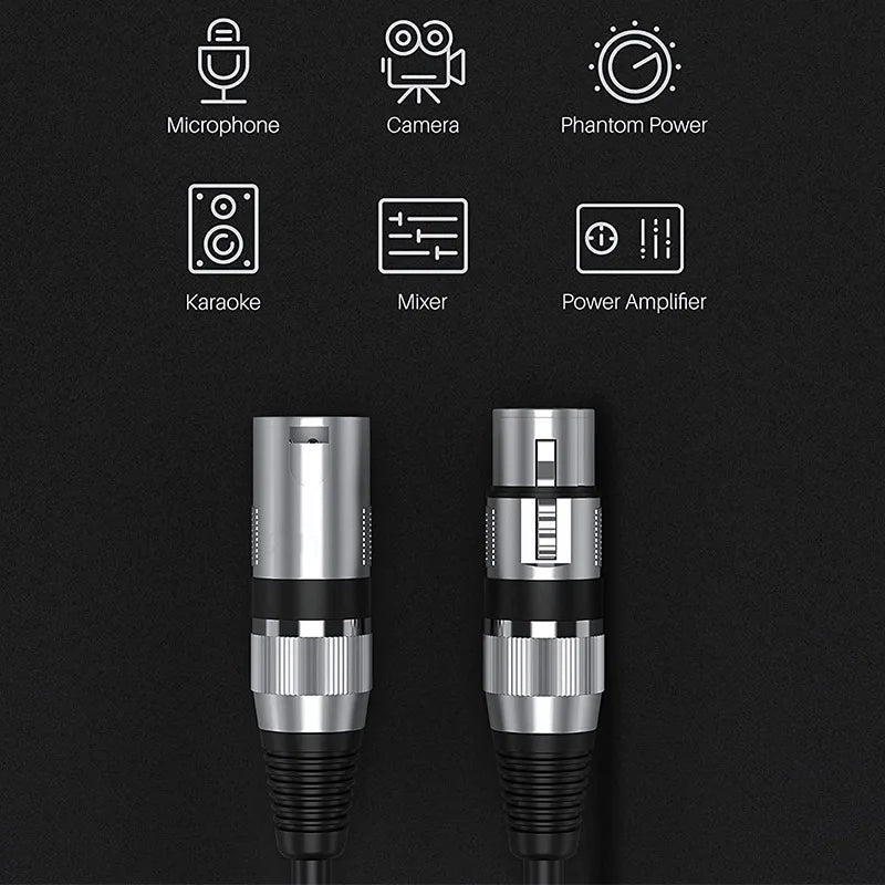 10m Hridz XLR Cable Male to Female - Professional Balanced Audio Cable for Microphones, Speakers & Studio Equipment - Perfect for KTV, Live Performances, Recording & Home Theater Systems