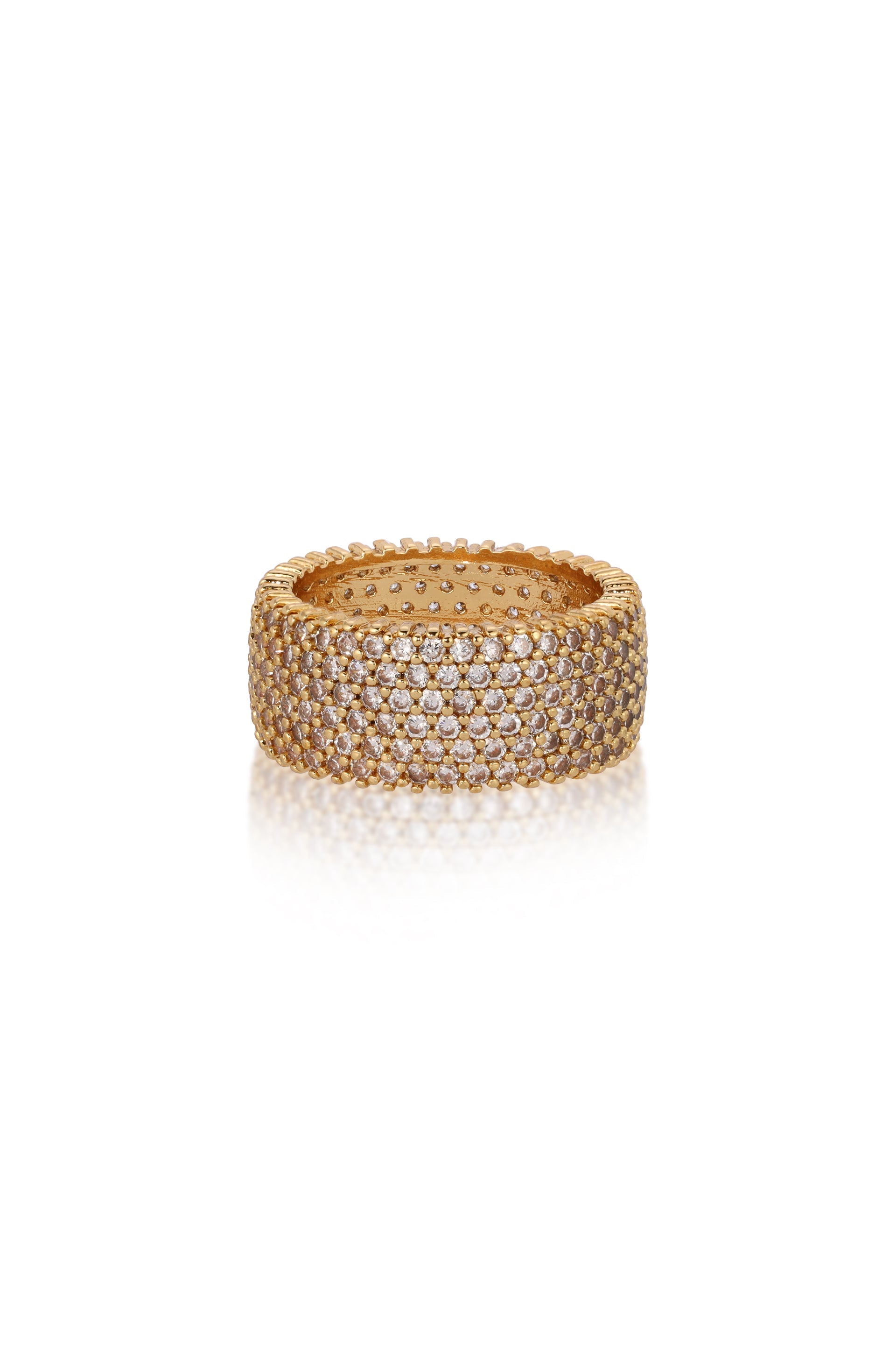 Elegant Crystal Thick Band Ring for Women - Sparkling Statement Jewelry for Parties, Weddings & Special Occasions