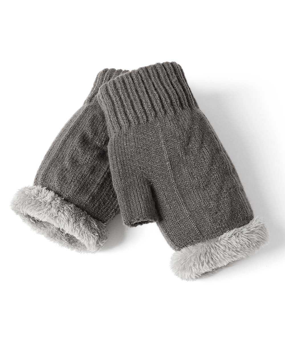 Warm Fingerless Plush Gloves for Women & Men - Soft Winter Touchscreen Gloves for Typing, Driving & Outdoor Activities
