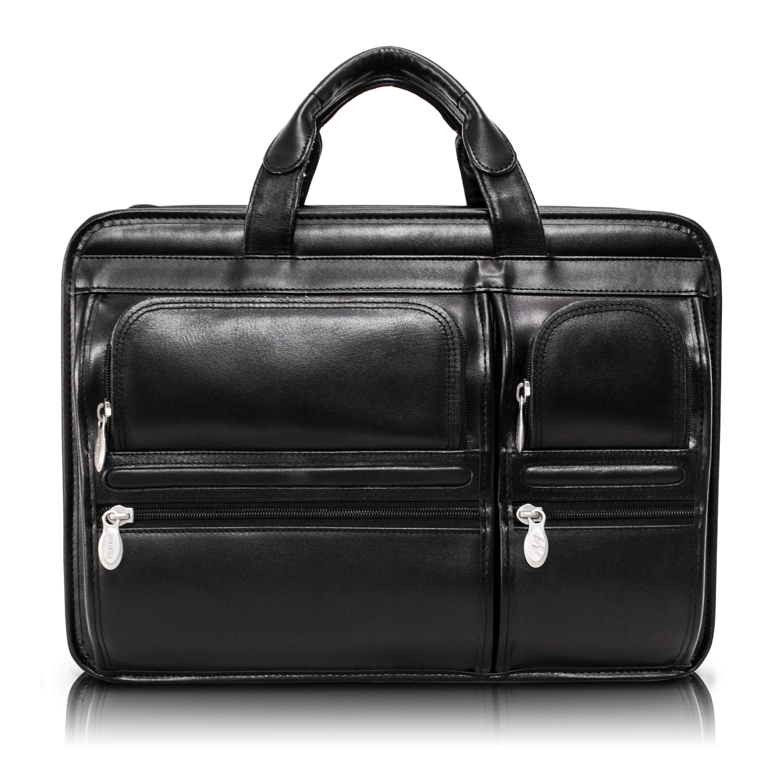 McKleinUSA 15.6 Inch Genuine Leather Laptop Briefcase - Double Compartment Business Bag for Men & Women - Perfect for Office, Travel & Daily Commute