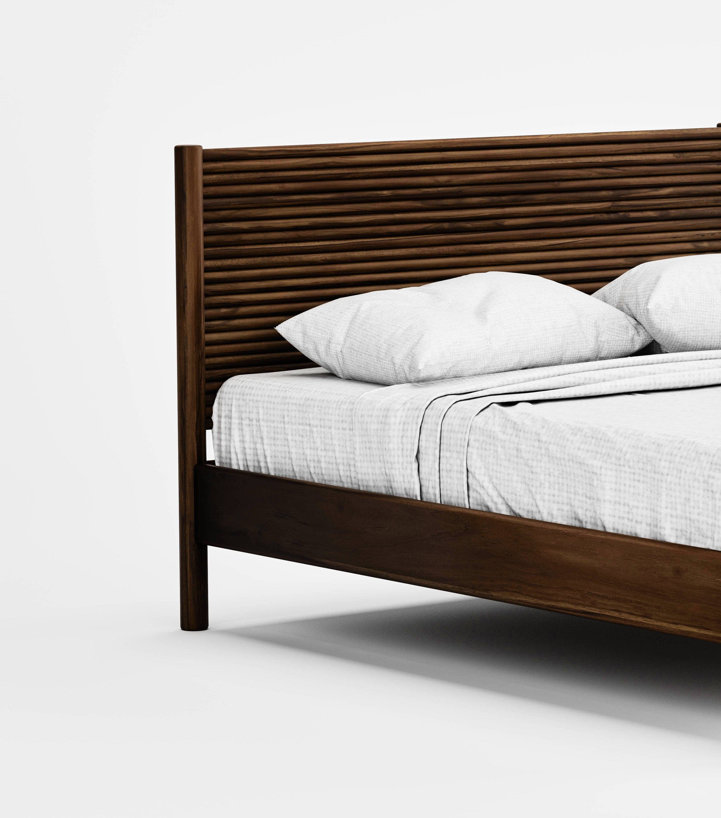 Catalina Solid Wood Bed Frame - Queen Size, Rustic Farmhouse Style Bedroom Furniture for Home Decor | Perfect for Master Bedroom, Guest Room & Airbnb