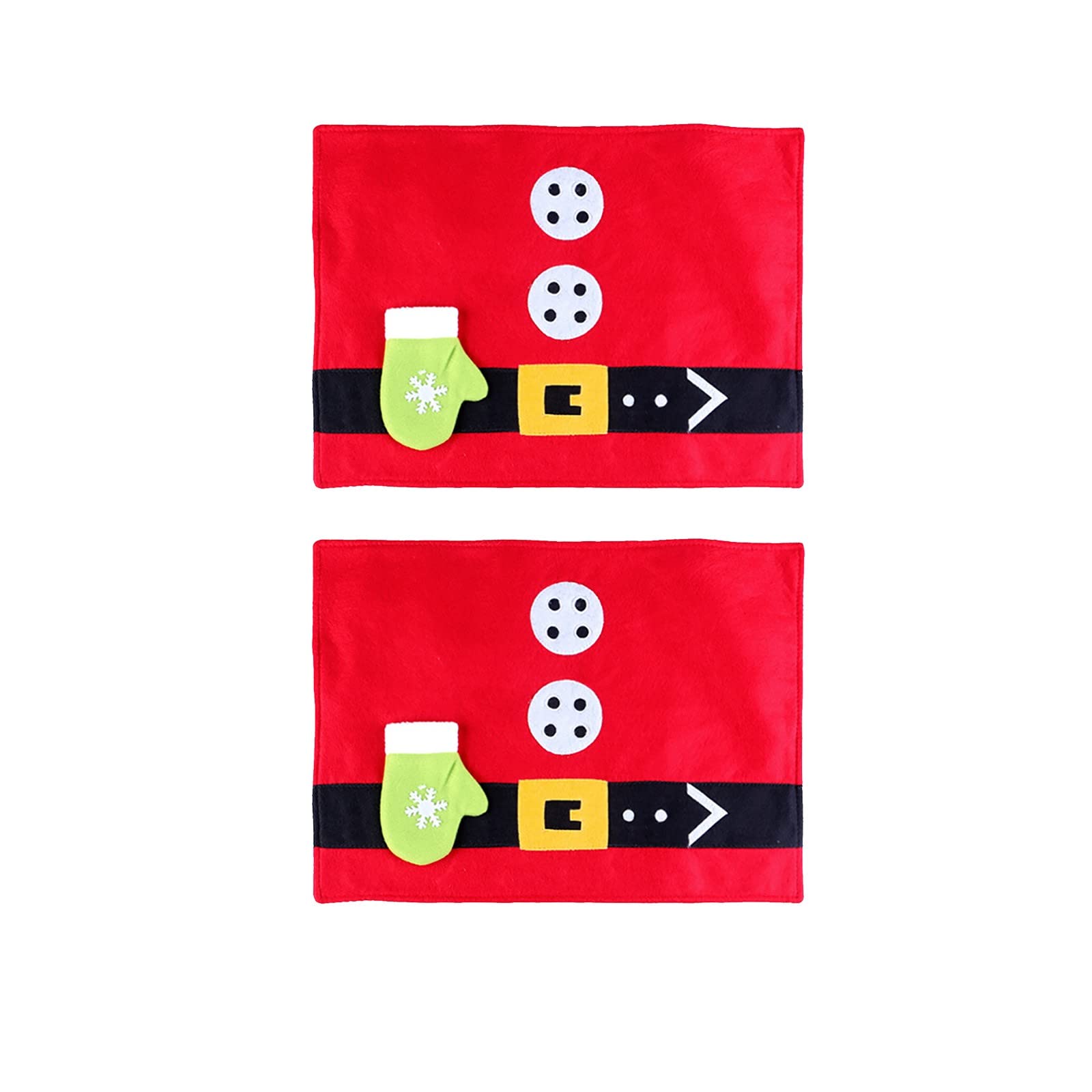 TEEGUI Christmas Placemats Set of 12 - Non-Slip Santa & Snowman Printed Washable Plate Chargers for Holiday Dining (Red, One Size) | Perfect for Christmas Dinner, Party Decor & Festive Tablescapes