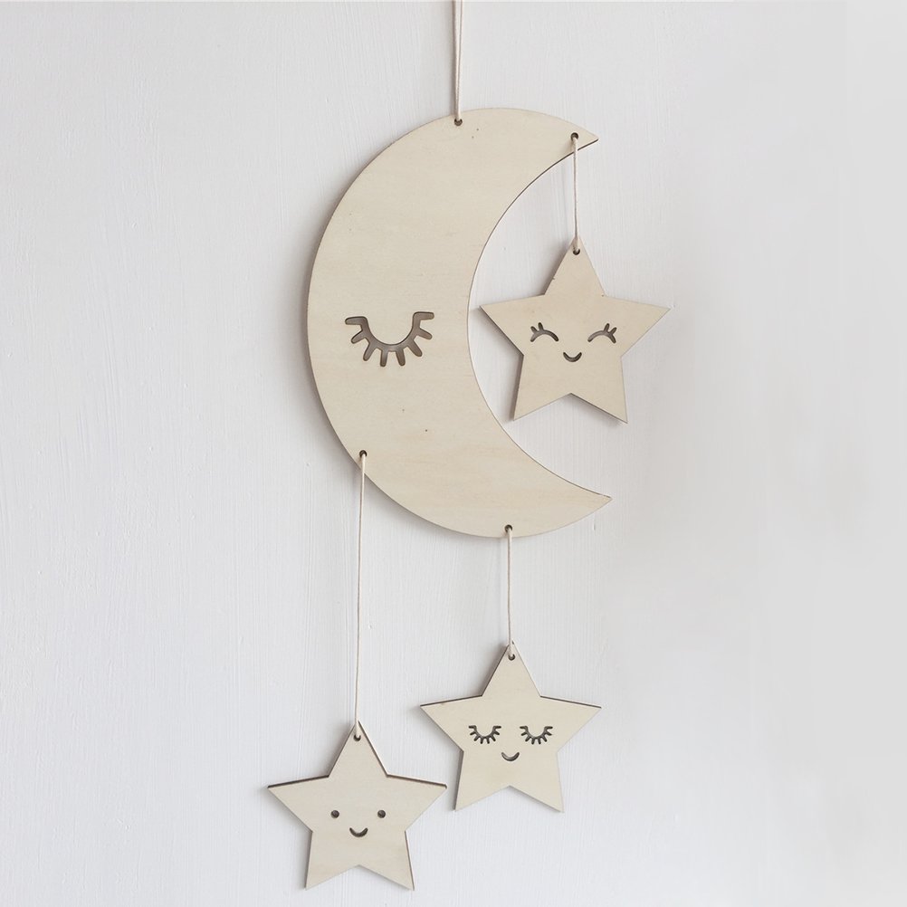 Bestoyard Moon and Stars Baby Mobile - Nursery Ceiling Hanging Decor for Newborns, Baby Showers & Kids Rooms | Perfect for Cribs, Toddler Bedrooms & Gender Reveal Parties