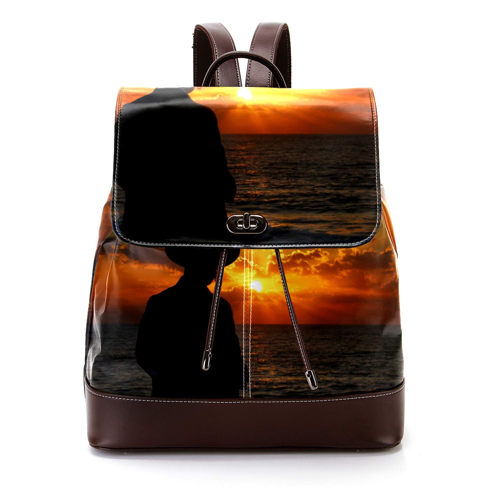 Stylish PU Leather Backpack for Men & Women - Waterproof Laptop Backpack for College, Travel & Business - Perfect for School, Work & Daily Commute