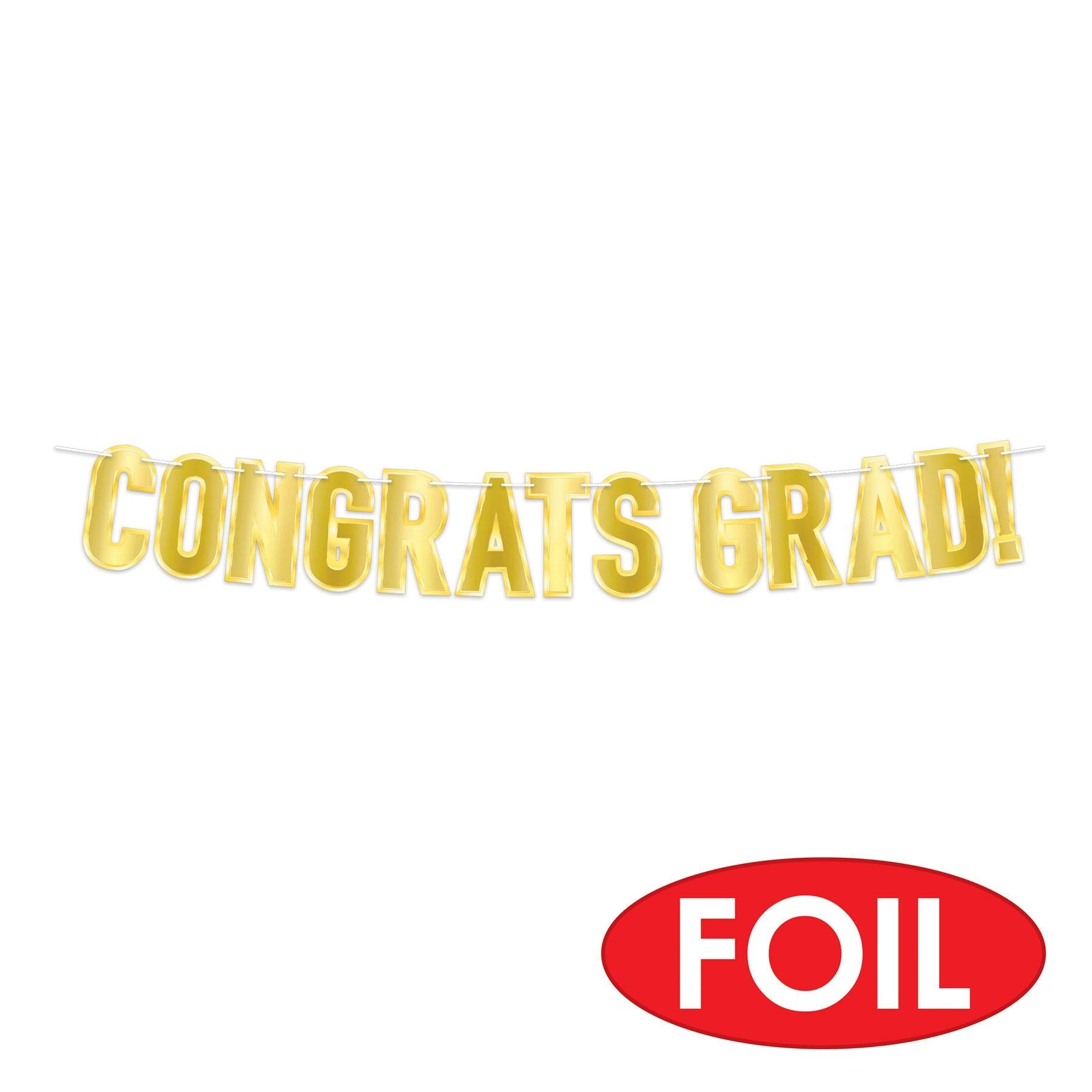 12 Pack Beistle Foil Graduation Streamers - Silver & Gold Congrats Grad Party Decorations - Perfect for Graduation Ceremonies, Parties & Photo Backdrops