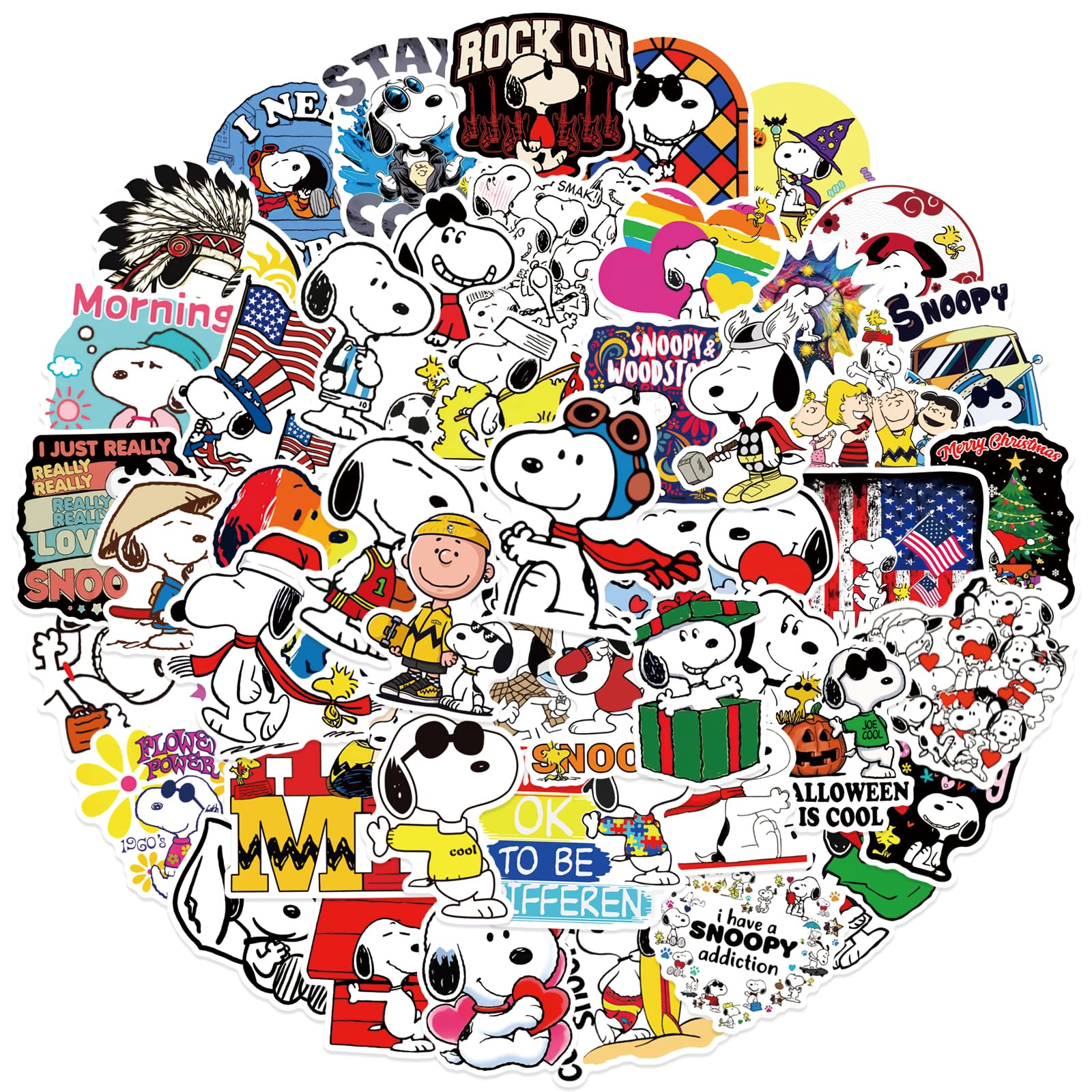 60PCS Cute Cartoon Vinyl Waterproof Stickers - Durable Decals for Water Bottles, Laptops, Skateboards - Perfect Gift for Teens & Kids - Great for School, Office, Travel & DIY Projects