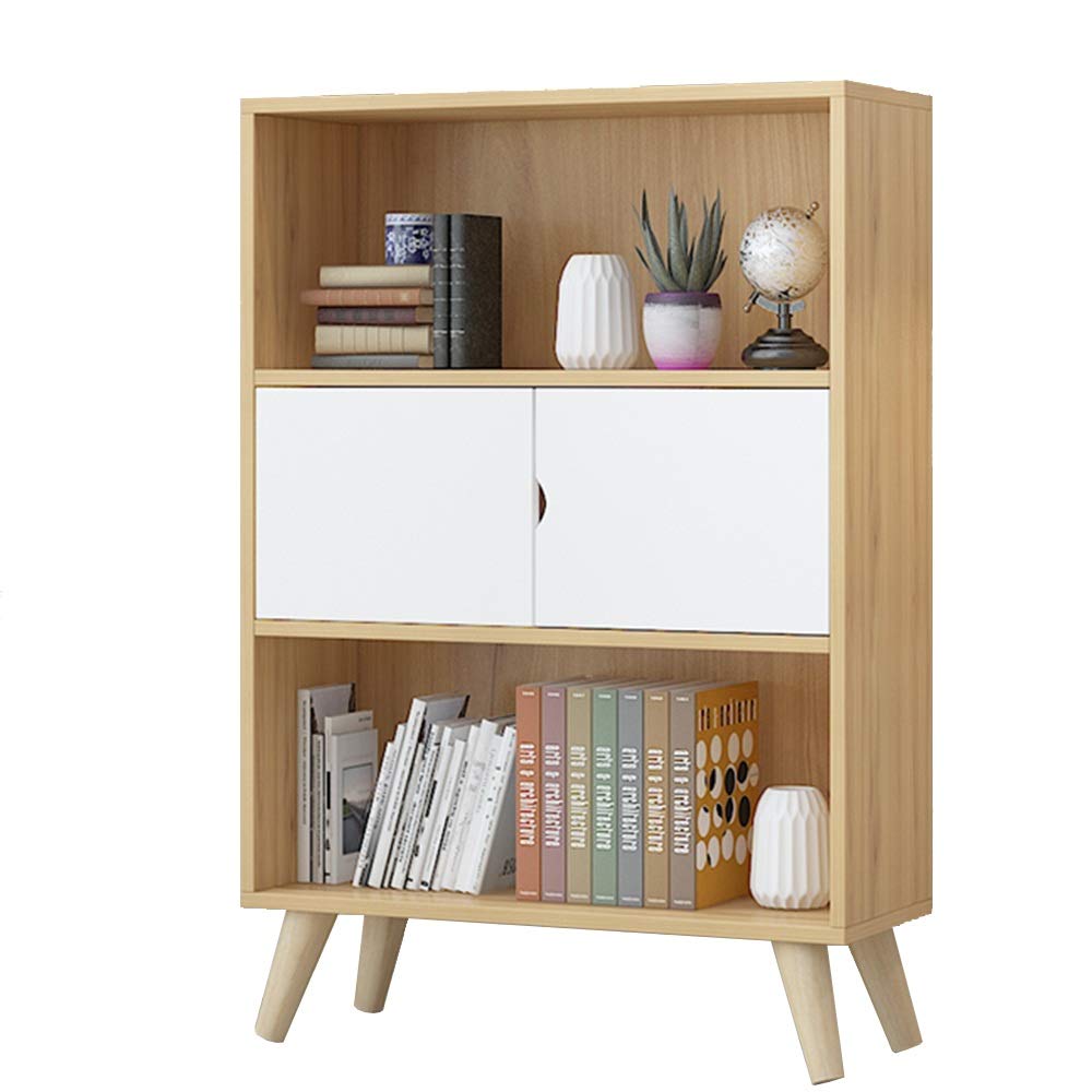 Floating Shelves Display Cabinet - Wooden Bookcase Storage Cubes & Organizer Shelf with Wood Legs, 3-Tier Brown - Perfect for Living Room, Bedroom & Office Storage Solutions