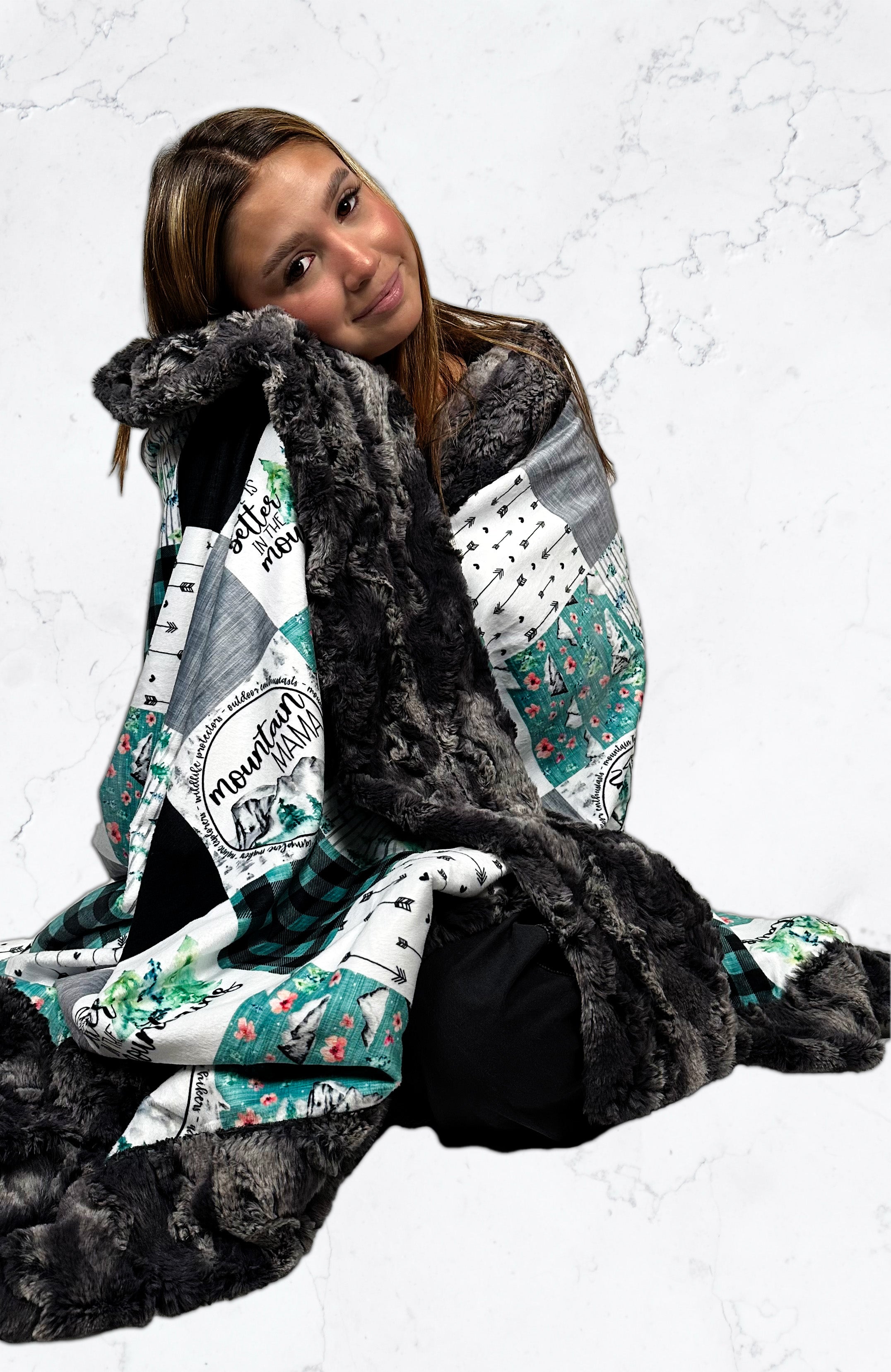 Premium Large Adult Blanket 54x79 Inches - Mountain Mama Wild Rabbit Luxe Cuddle Throw - Ultra Soft Spoonflower Quality - Perfect for Cozy Nights, Couch Lounging & Gift Giving