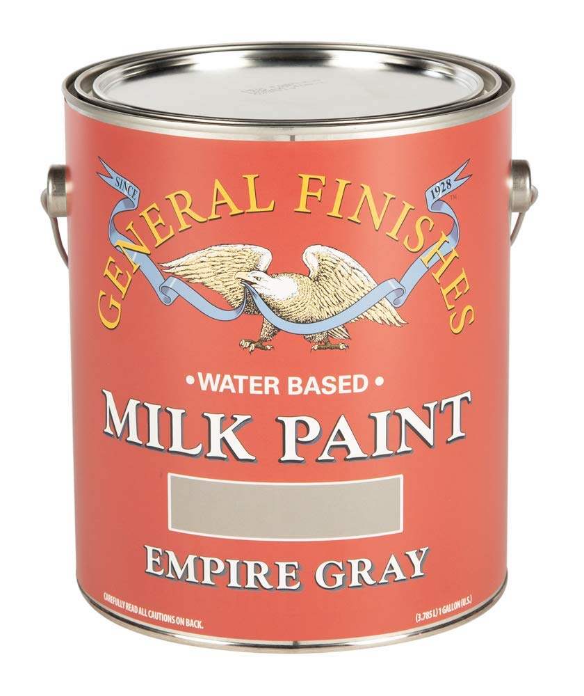 General Finishes Water Based Milk Paint - 1 Gallon, Empire Gray - Non-Toxic, Eco-Friendly Furniture Paint for DIY Projects, Cabinets, and Home Decor