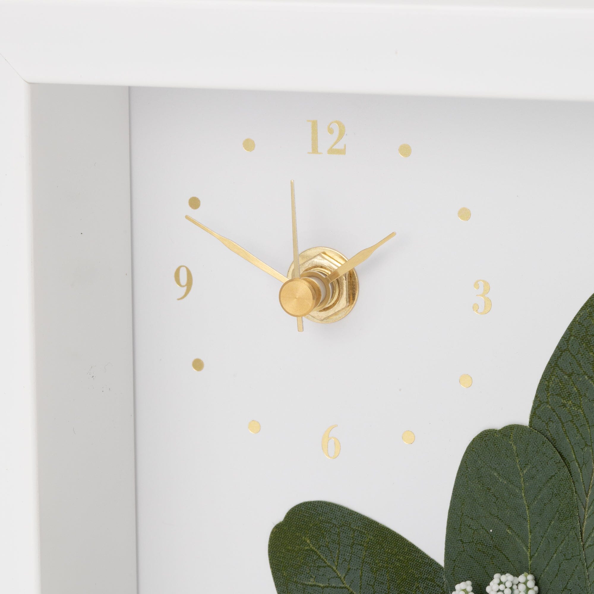 White Floral Photo Frame with Built-in Clock - Perfect for Home Decor, Wall Art, and Gift Giving
