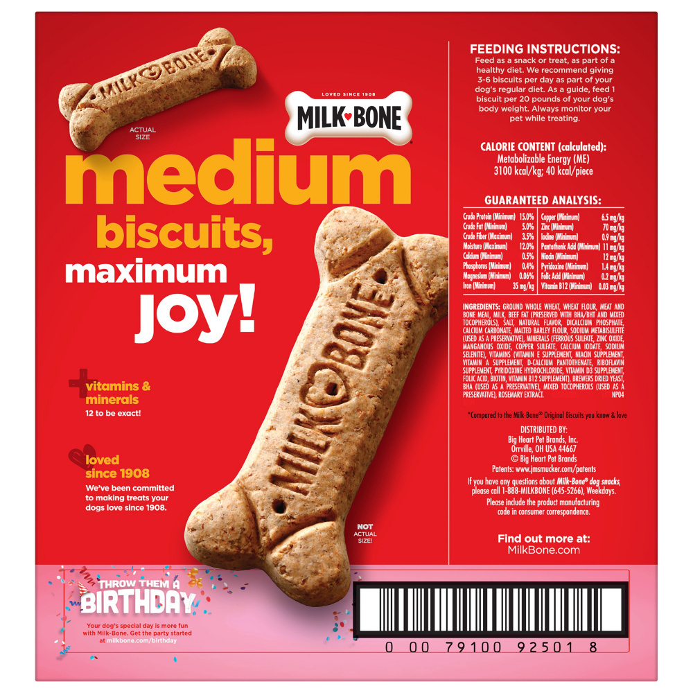 Milk Bone Original Medium Dog Biscuits - Crunchy & Delicious Dog Treats for Training & Rewards - Perfect for Medium Dogs, 10lb Bag