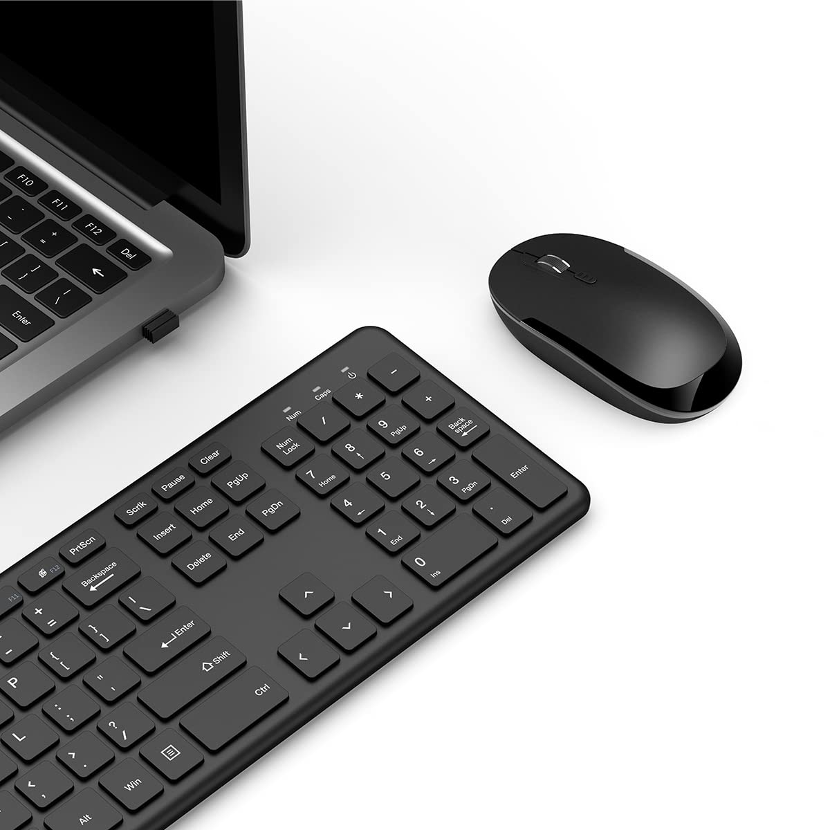 GEEKOM Wireless Keyboard and Mouse Combo - 2.4G Ergonomic Wireless Keyboard and Mouse Set for PC, Laptop - Compact Design, Quiet Click Keys - Perfect for Office, Home, Gaming & Productivity Workspaces