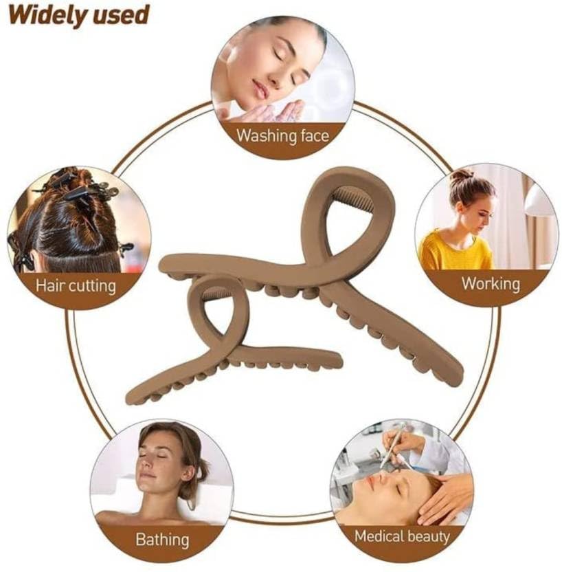 8 PCS Matte Hair Claw Clips for Women - Medium Size Plastic Hair Clips for Thick Long Hair, Perfect for Ponytails, Buns and Everyday Hairstyles