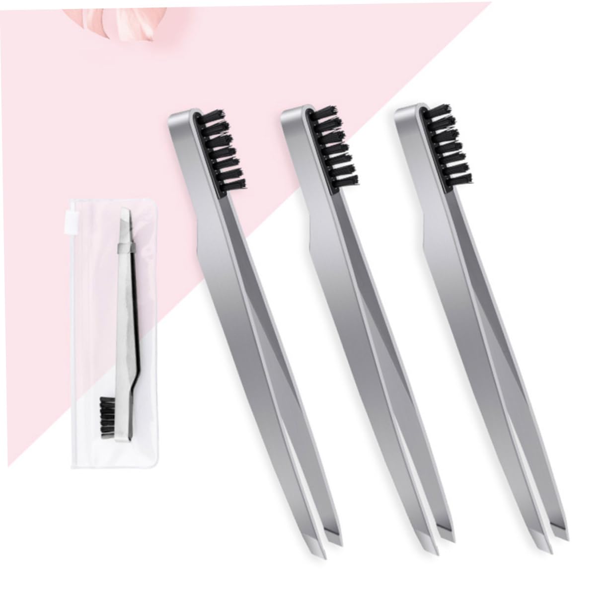 FRCOLOR 3-Piece Eyebrow Tweezers Set - Stainless Steel Slant Tip & Pointed Tweezers for Precise Hair Removal, Makeup Application, and Grooming | Perfect for Eyebrow Shaping, Facial Hair Removal, and Salon Use