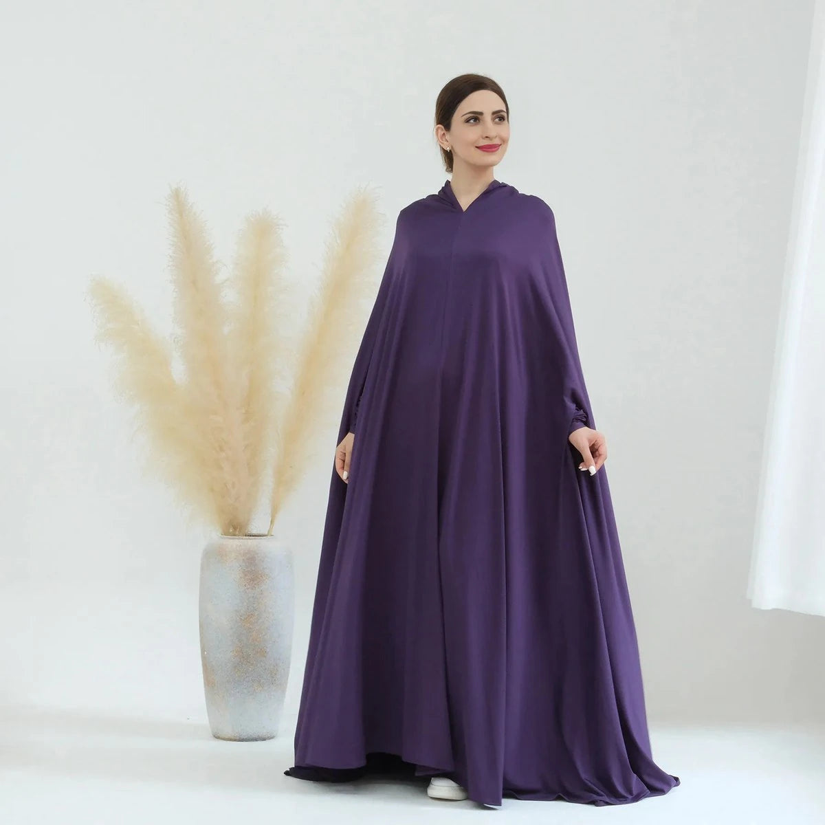 One Piece Full Length Jilbab Prayer Abaya Dress With Hood - Modest Islamic Clothing for Women - Perfect for Prayer, Mosque, and Everyday Wear