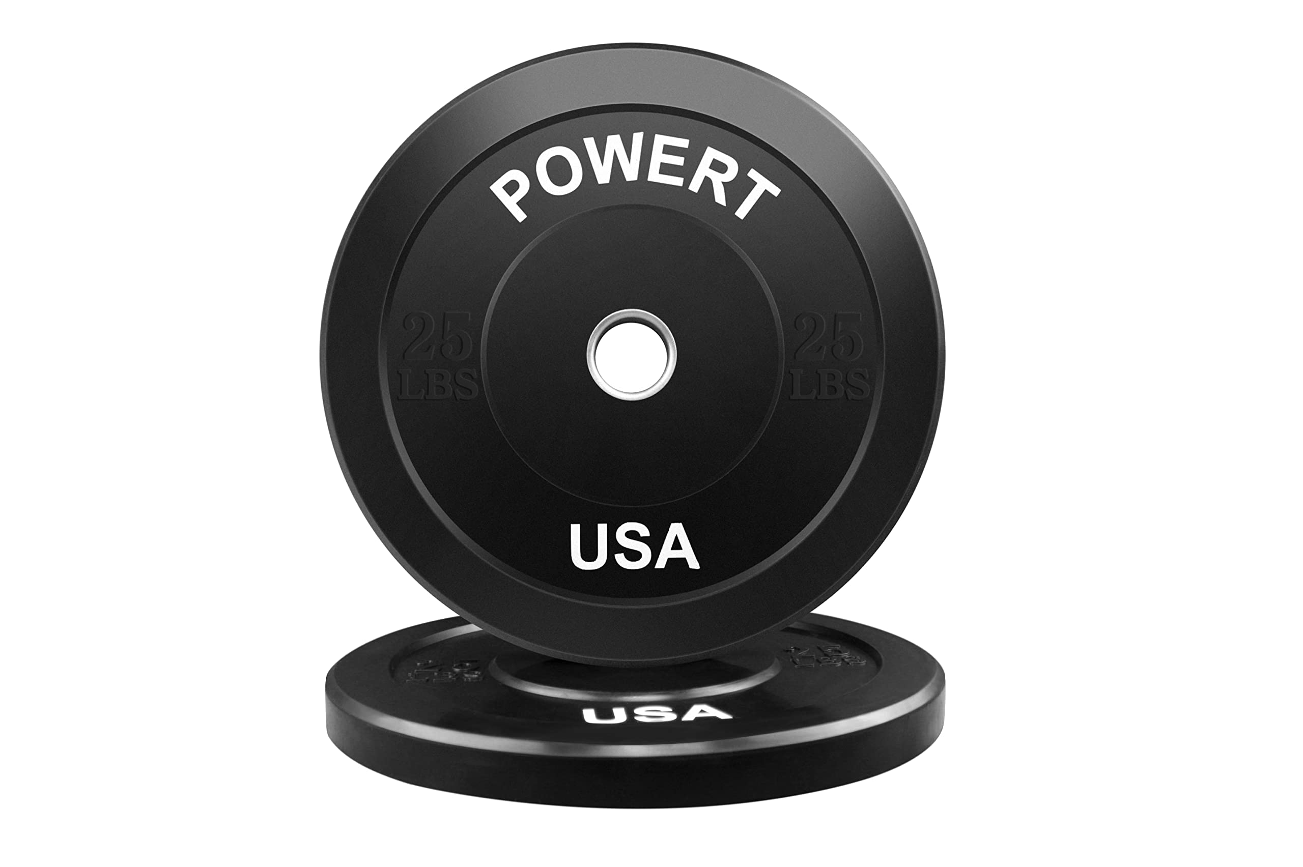 2-Inch Olympic Barbell Bumper Plates - 5lb/10lb/15lb/25lb/35lb/45lb Weight Set with Steel Ring Insert - Perfect for CrossFit, Weightlifting & Home Gym Training - Durable Pair for Strength Workouts