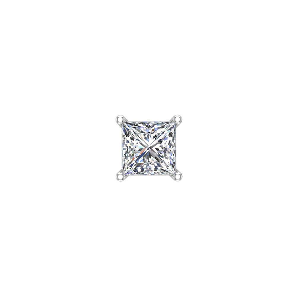 Princess Cut Diamond Stud Earrings for Men & Women - Single Replacement Earring (0.19 CTW) | Perfect for Gifts, Weddings & Everyday Luxury Jewelry