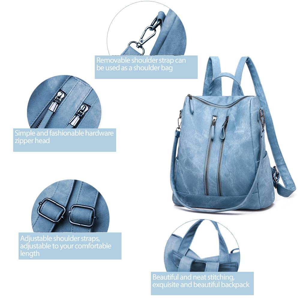 Stylish Women's Leather Backpack Purse - Small Waterproof Anti-Theft Shoulder Bag & Handbag for Travel, Work & Daily Use