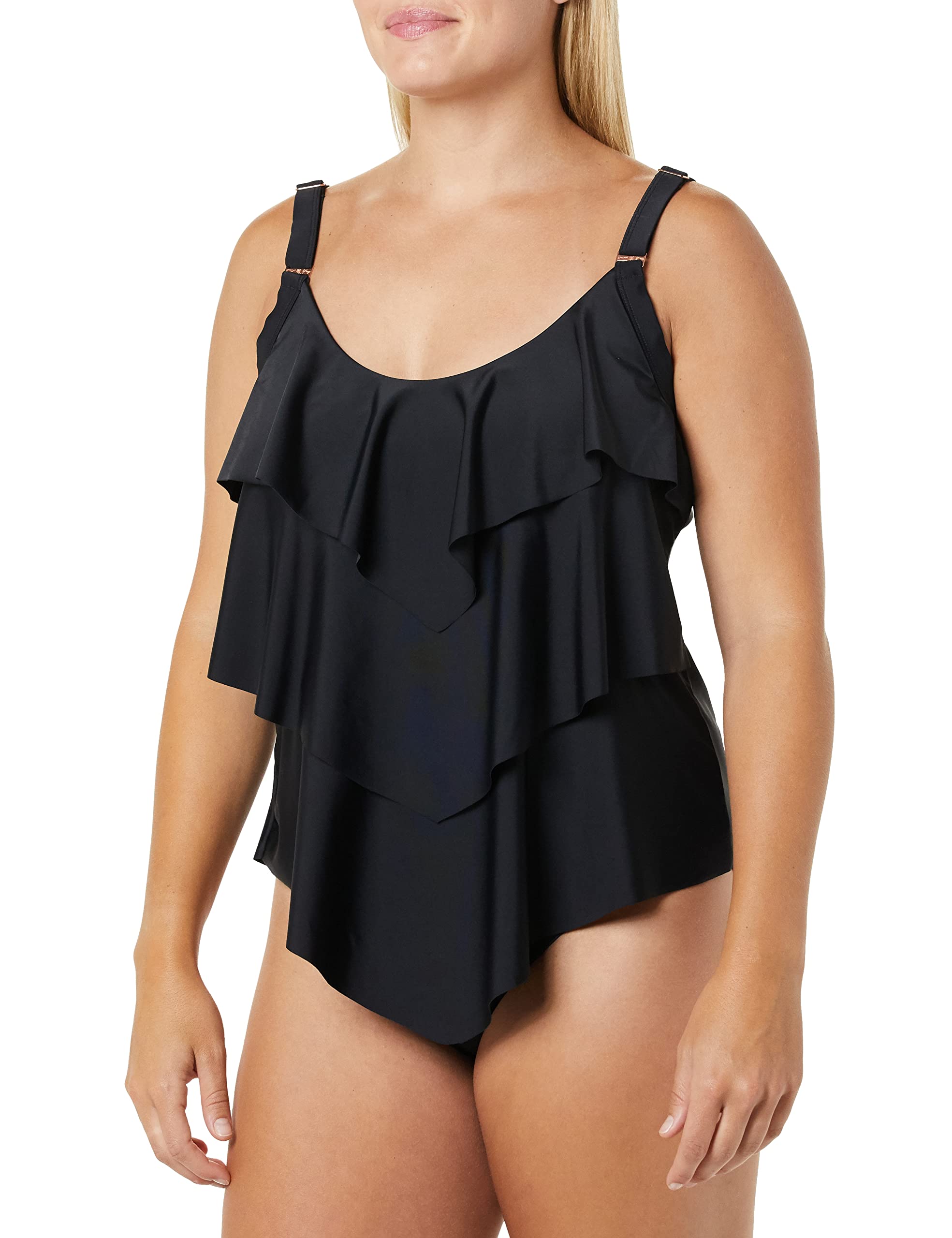 Smart & Sexy Women's Wirefree Tiered Tankini Swimsuit with Added Length - Perfect for Beach Vacations, Pool Parties & Summer Getaways