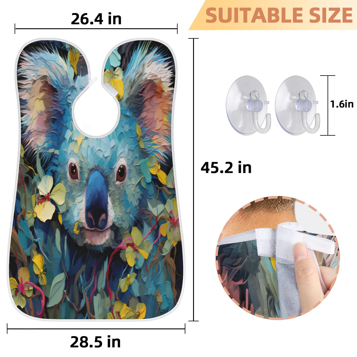 Sloth Leaf Print Beard Bib for Men - Waterproof Shaving Apron for Hair Dye & Makeup - Hair Cutting Cape & Sink Hair Catcher - Perfect Gift for Barbers & Beard Grooming (Great for Home Salon & Professional Use)
