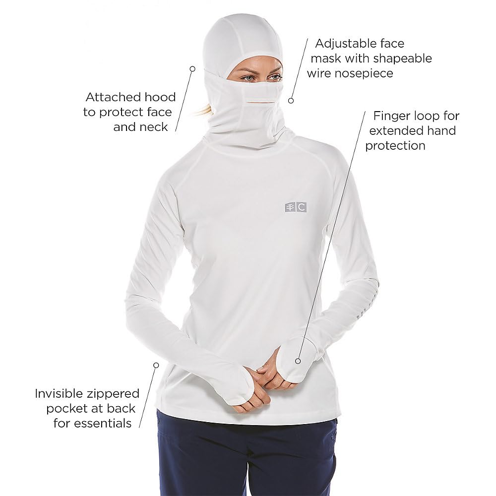 Coolibar UPF 50+ Women's Paros Sailing Hoodie - Sun Protective Long Sleeve Shirt for Outdoor Activities, Beach, Boating & Travel