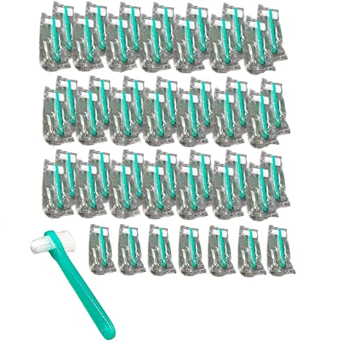 Premium Denture Brush Pack of 50 - Individually Wrapped Cleaning Brushes for Dentures, Retainers, False Teeth, Clear Braces & Mouth Guards - Perfect for Daily Oral Care & Travel Hygiene Essentials