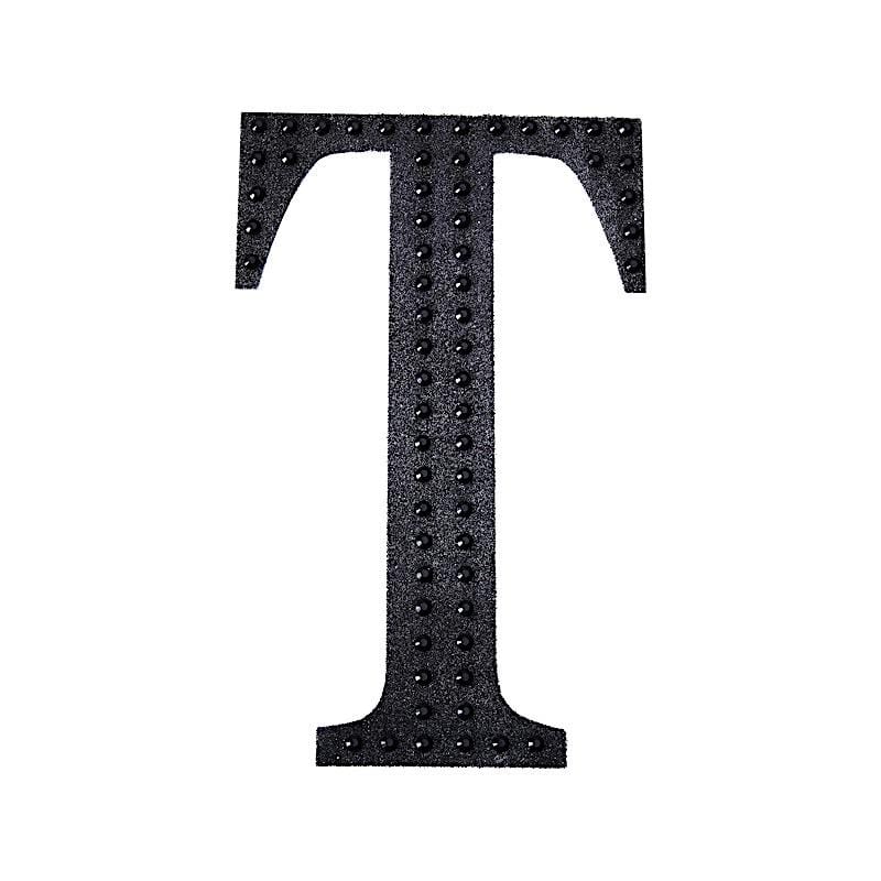 4 Inch Tall Self-Adhesive Rhinestone Letter Stickers - Black Gem Decals for DIY Crafts, Home Decor, and Scrapbooking
