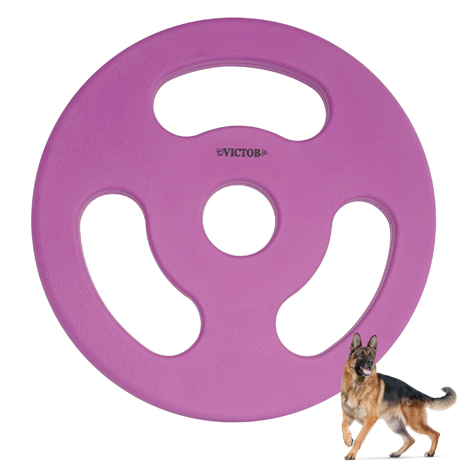 Natural Rubber Dog Toy for Fetch & Outdoor Play - 8.6 Inch Violet Flying Disc, Durable Interactive Chew Toy for Medium & Large Dogs - Perfect for Beach, Park & Backyard Games