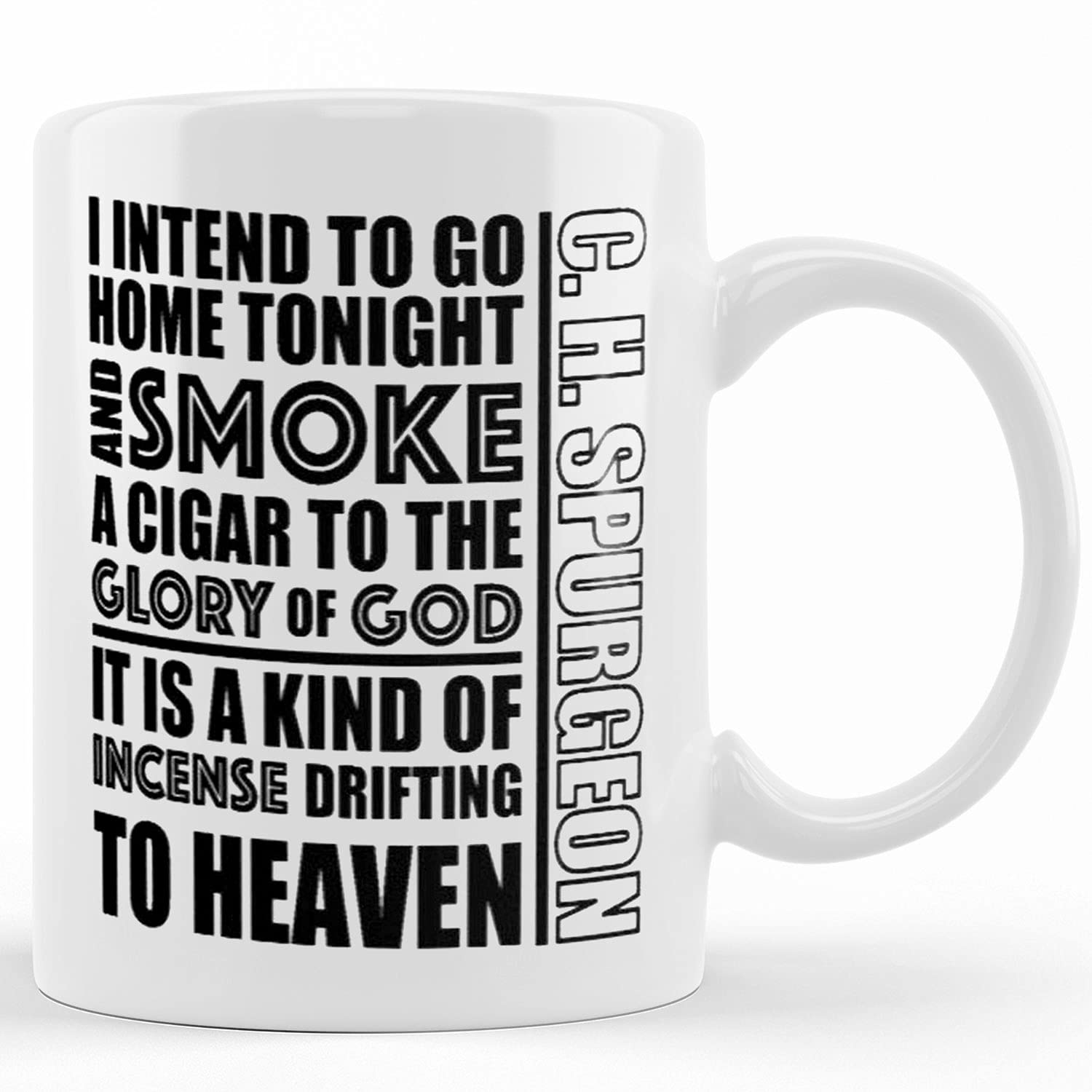 Funny Charles Spurgeon Cigar Quote Coffee Mug - 11oz & 15oz Ceramic Novelty Mug for Theology Students, Pastors & Theologians - Great Gift for Seminary Graduation, Pastor Appreciation & Coffee Lovers - Perfect for Home, Office & Bible Study
