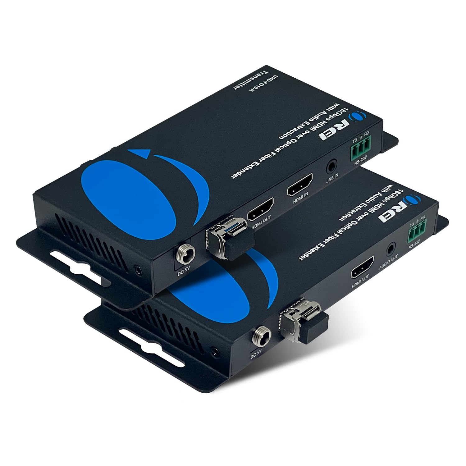 OREI 4K HDMI Over Fiber Optic Extender - Up to 10Km Range with Audio Extraction, Bi-Directional IR & RS-232 Control (UHD-FO10-K) - Perfect for Home Theater, Conference Rooms & Long-Distance AV Setups
