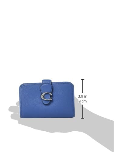 Coach Women's Polished Pebble Leather Tabby Medium Wallet in Sky Blue | Premium Leather Card Holder for Credit Cards & Cash | Perfect for Everyday Use, Travel & Gift Giving
