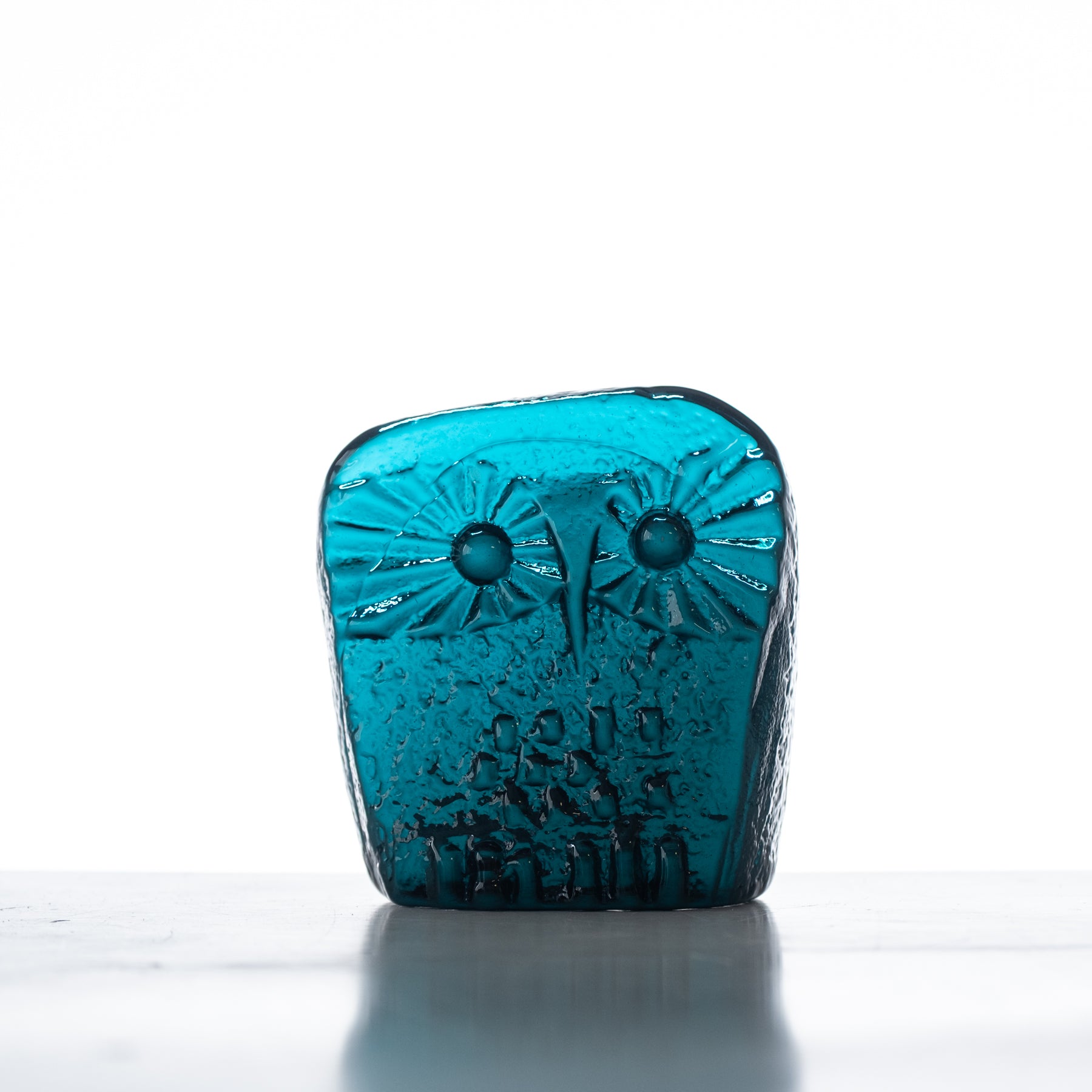 6402P Large Owl Critter Cerulean - Handmade Ceramic Owl Figurine for Home Decor, Gift & Collectible - Perfect for Bookshelf, Office Desk & Garden Display