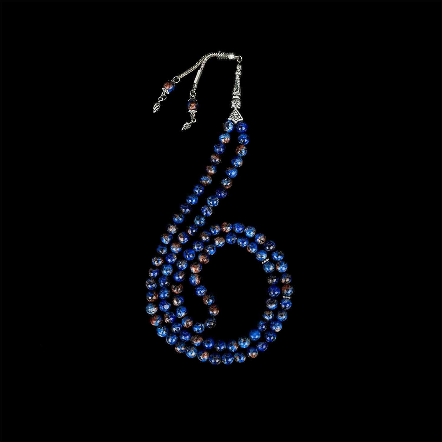 Premium Islamic Prayer Beads - Aqua Blue & Black Speckled Dhikr Beads for Meditation, Zikr & Spiritual Healing | Perfect for Daily Worship, Stress Relief & Mindful Reflection