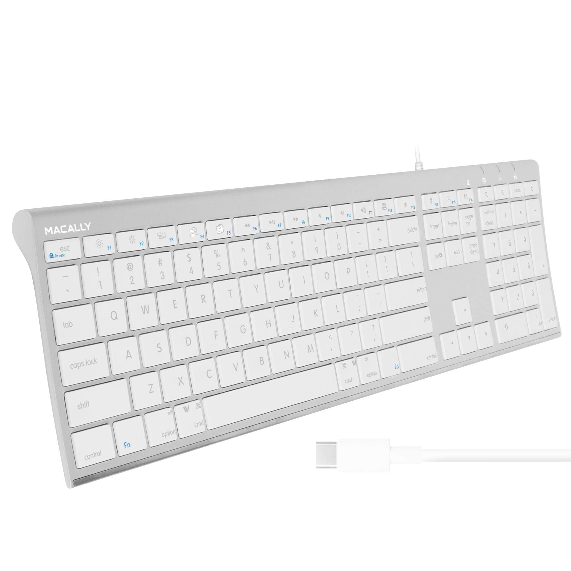 Macally USB C Mouse and Ultra Slim USB C Keyboard Set - Premium MacBook Accessories for Work, Travel & Home Office Use