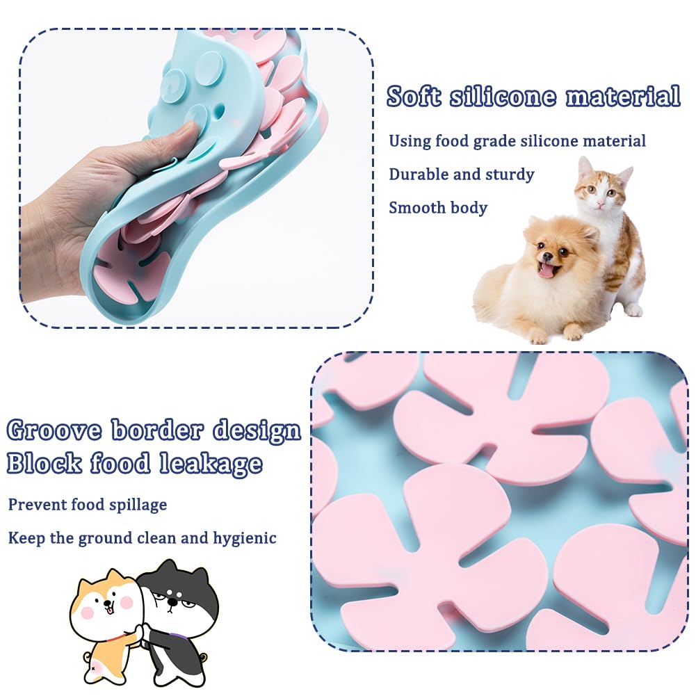 Premium Slow Feeder Dog Bowl - Non-Slip Silicone Lick Mat for Anxiety Relief & Training | Interactive Puzzle Feeder for All Breeds | Perfect for Fast Eaters, Wet Food, and Calming Pets (Suction Cup Base) - Great for Mealtime Enrichment and Puppy Training