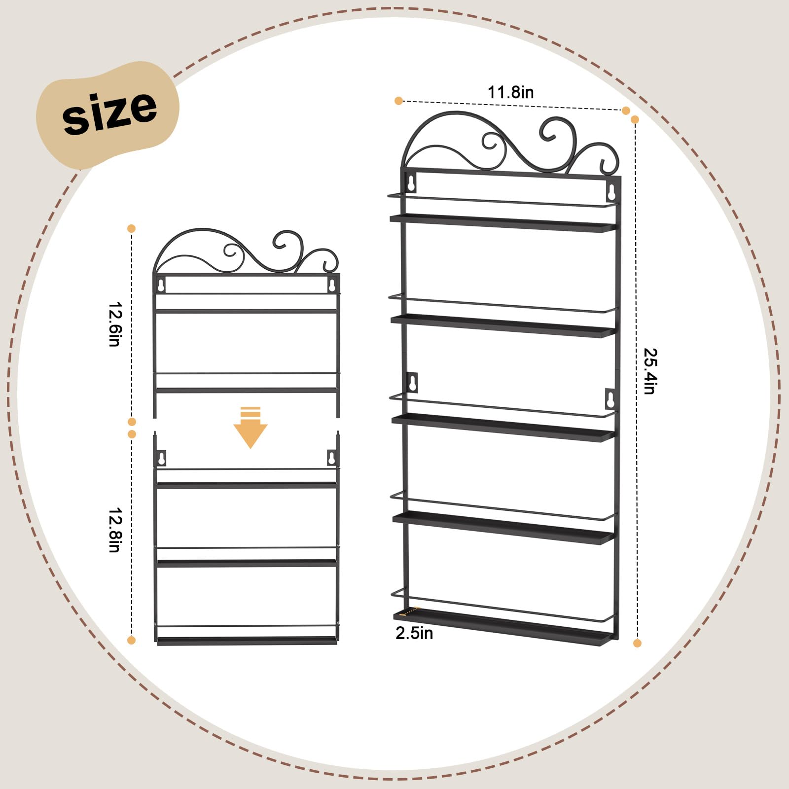 ERYTLLY Wall Mounted Nail Polish Organizer Rack - Rectangle Nail Polish Storage Holder Stand for Salon & Home Use, Space-Saving Nail Art Display Shelf (Black) - Perfect for Salon Organization, Home Decor & DIY Manicure Stations