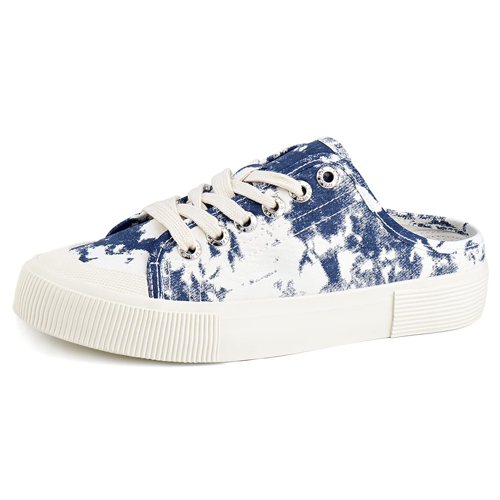 JENN ARDOR Women's Canvas Mules - Backless Slip-On Fashion Sneakers & Comfortable Low Top Flats for Casual Wear, Walking & Summer Outfits
