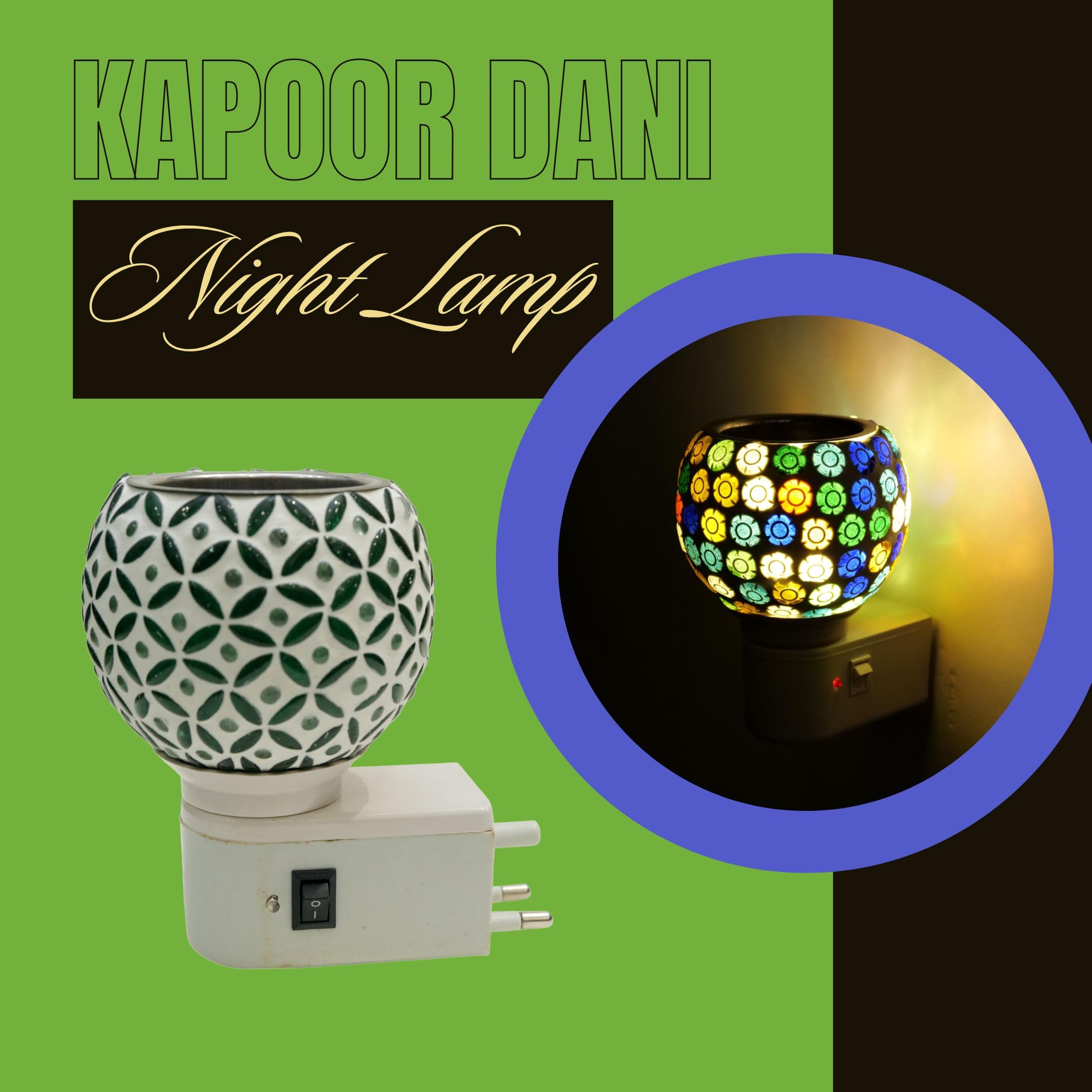 LunaCraze 19 Ceramic Aroma Diffuser & Night Light - Essential Oil Burner with On/Off Switch, Multi-Functional Camphor Warmer for Home, Yoga, Spa, and Office Relaxation