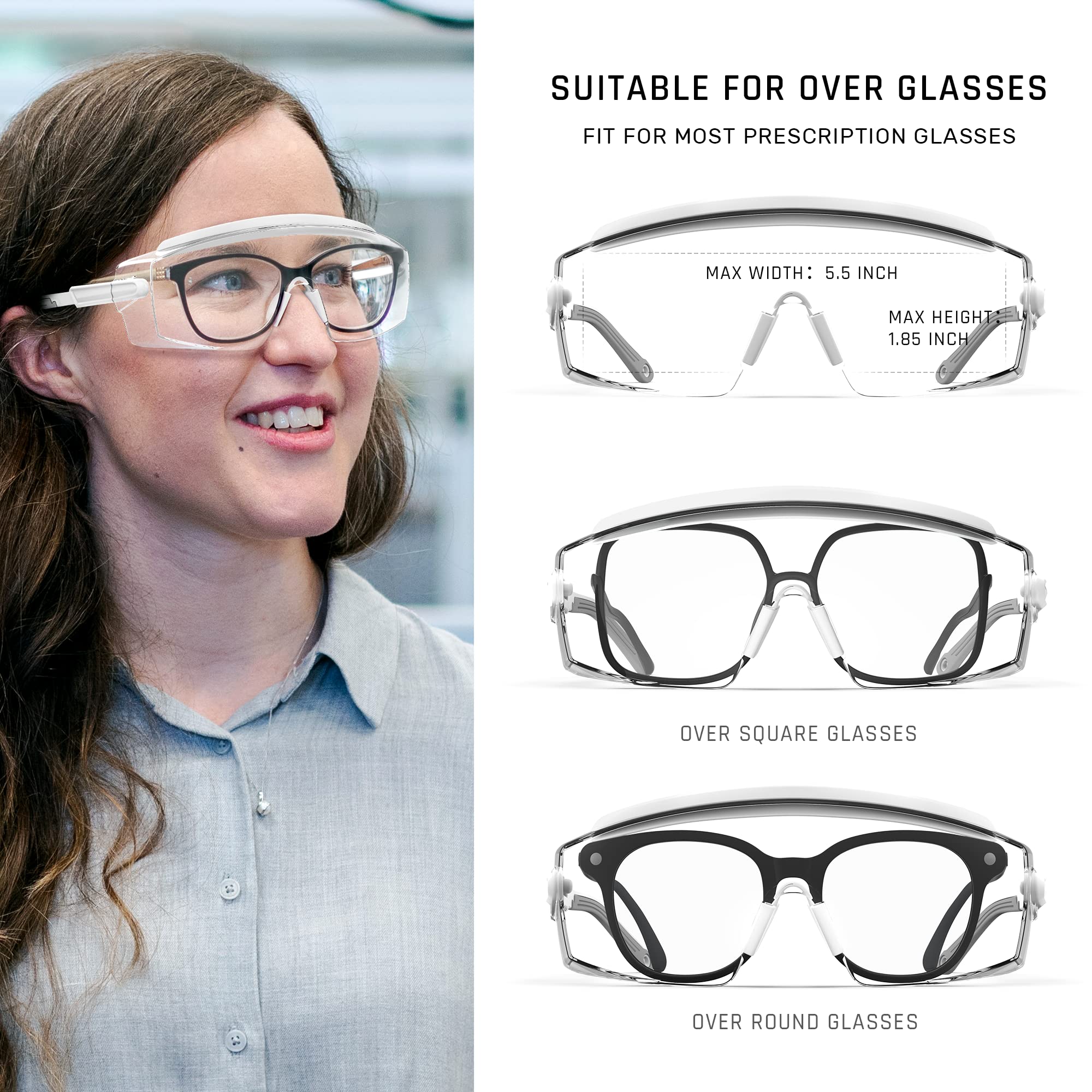 Anti Fog Safety Glasses - Protective Goggles with Adjustable Strap & Scratch Resistant Lenses for Work, DIY, Lab, and Outdoor Activities