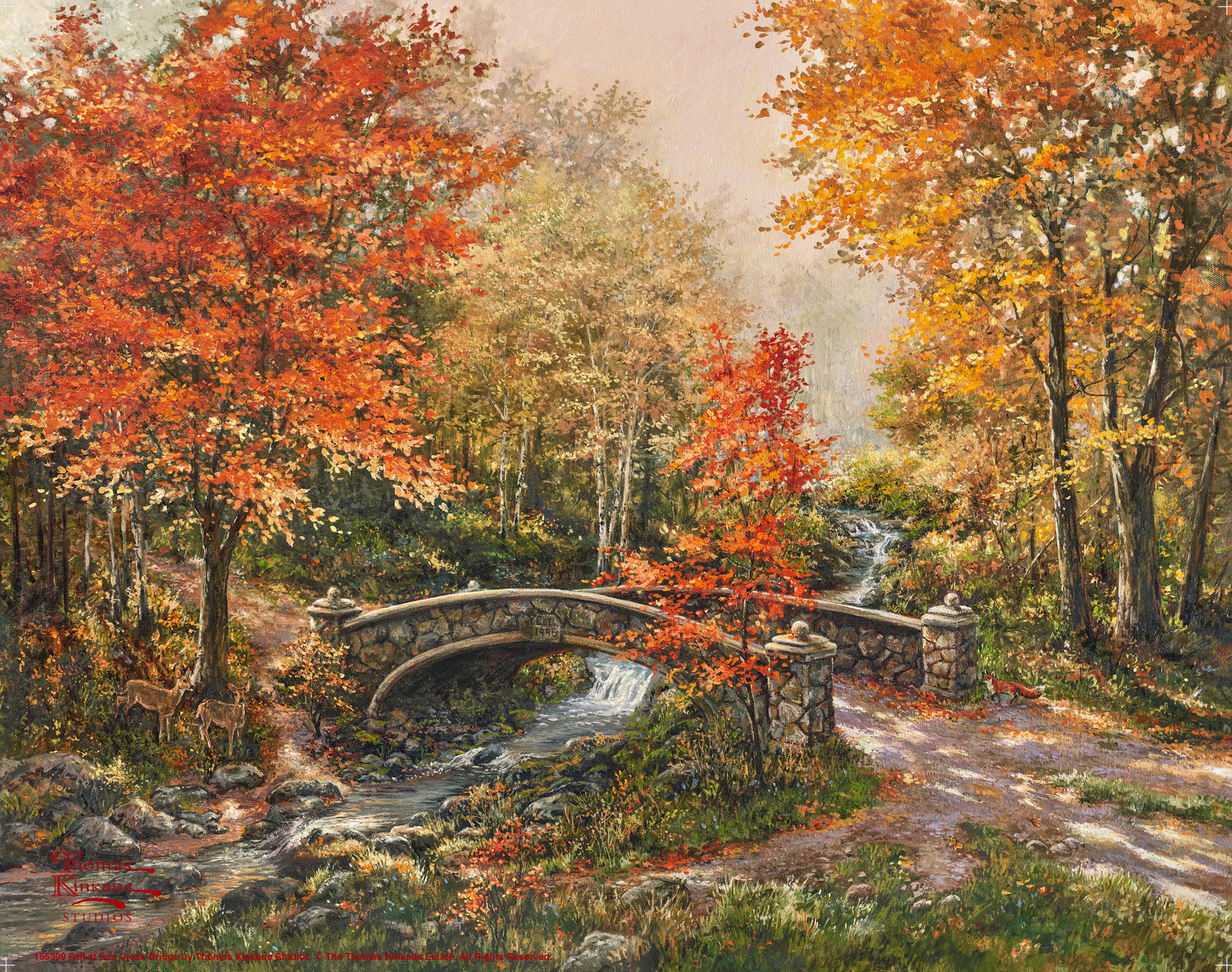 Fall at Fox Creek Bridge Art Prints - Stunning Landscape Wall Decor for Home, Office & Gifts | Autumn Scenery Fine Art Poster