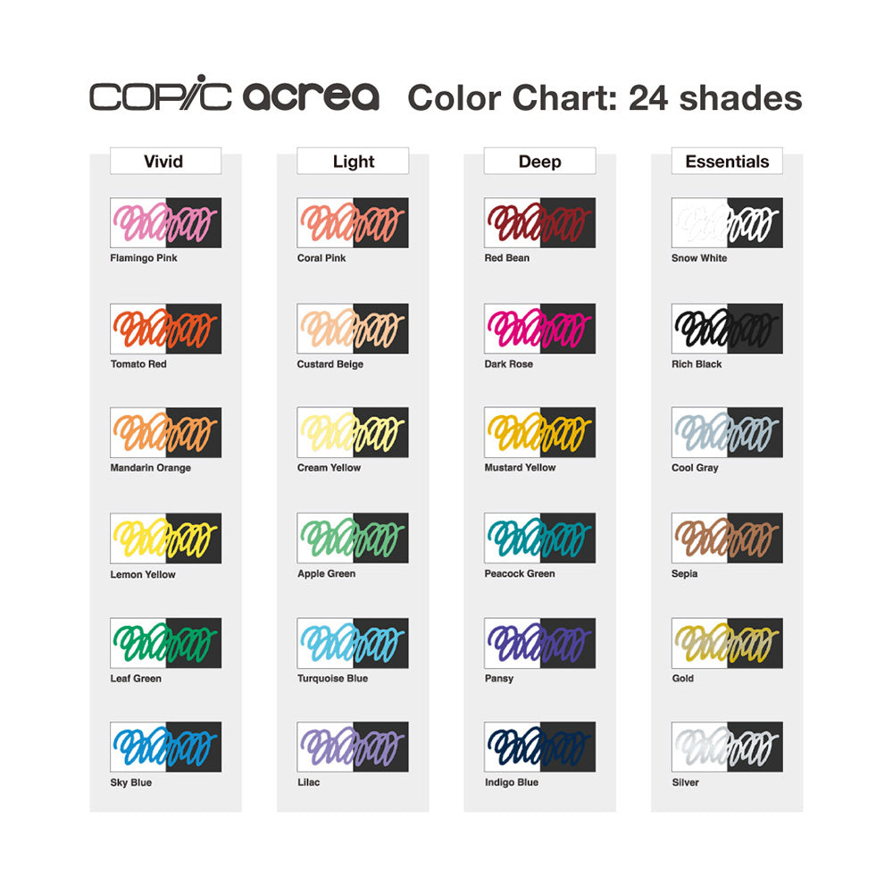 Copic Acrea Paint Marker - Alcohol-Based Dual Tip Art Marker for Illustration, Manga & Calligraphy - Perfect for Artists, Designers & Crafters