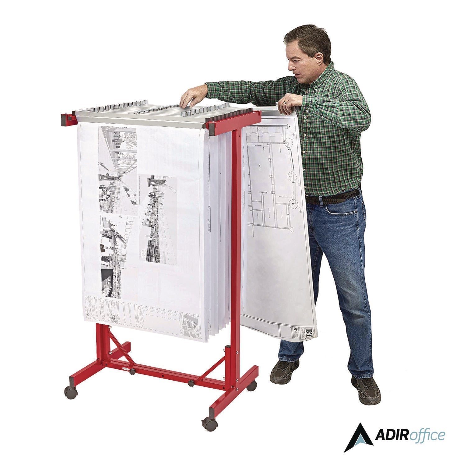 AdirOffice Expandable Blueprint Storage Cabinet - Mobile Plan Center for Blueprints, Documents, and Large Files (20.5