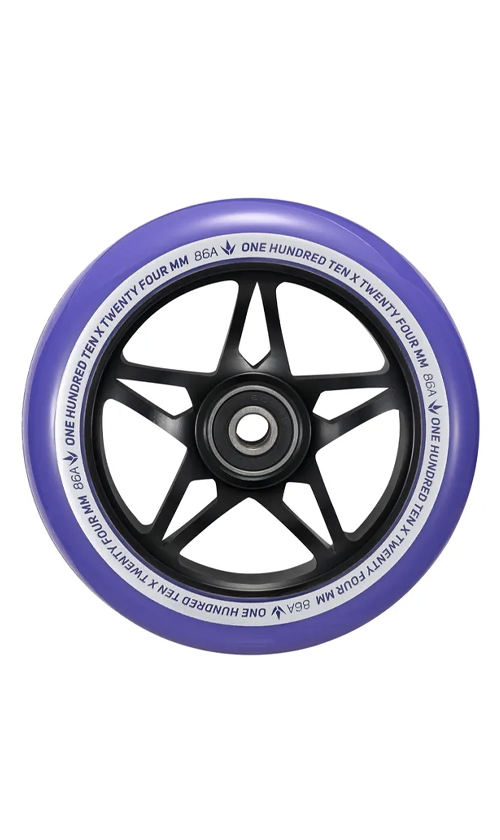 Envy S3 Scooter Wheels 110mm - High Performance Black & Purple Wheels for Pro Scooters - Perfect for Street Riding, Park Tricks, and Freestyle Stunts