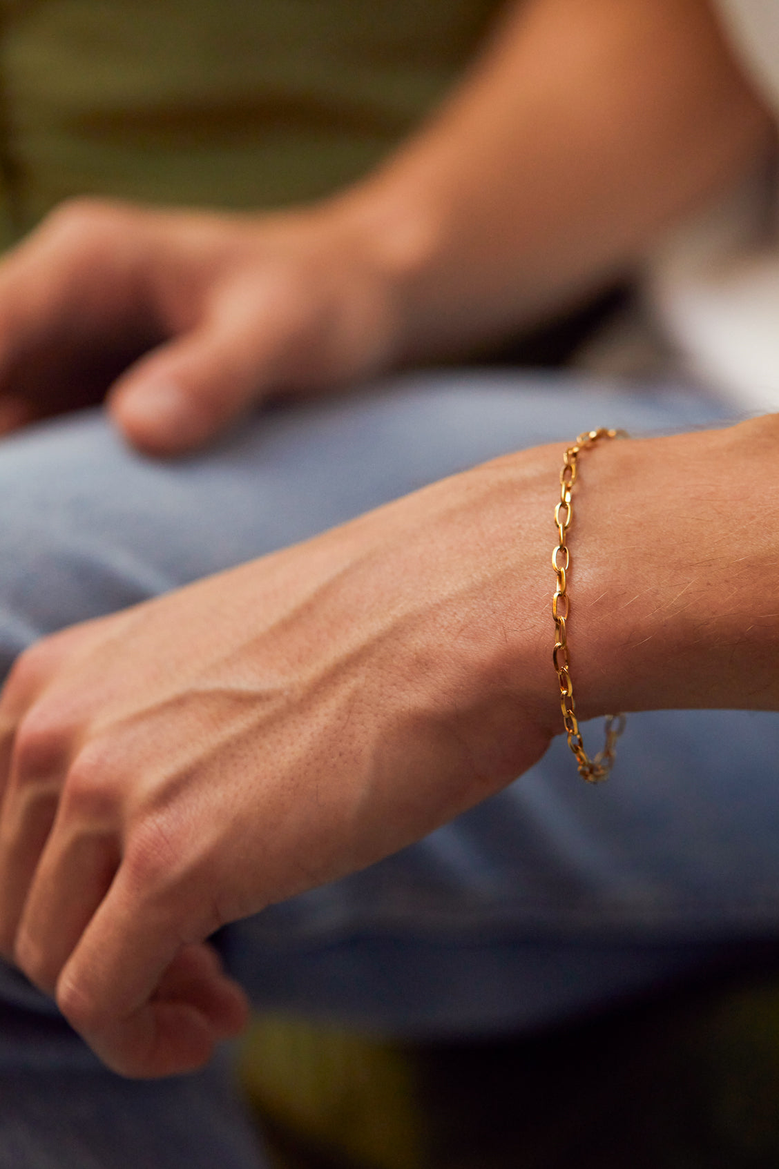 Stylish Men's Paperclip Chain Bracelet - 14K Gold Plated Stainless Steel Link Bracelet for Casual & Formal Wear - Perfect Gift for Him