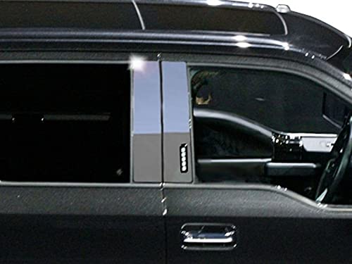 BRIGHTT-QA563272 Stainless Steel Pillar Trim 4Pc Set for 2017-2020 Ford Super Duty - Durable Exterior Accessory for Truck Customization & Protection