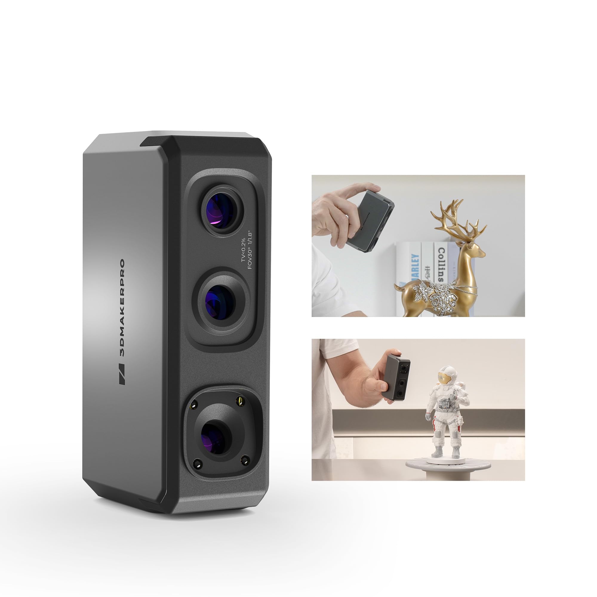 Seal Lite Handheld 3D Scanner for 3D Printing - 0.02mm High Precision, 10FPS Fast Scanning with Anti-Shake Lens - Compatible with Windows & MacOS - Perfect for 3D Modeling, Reverse Engineering & Product Design