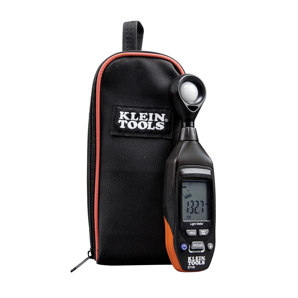 Klein Tools ET130 Digital Light Meter - Accurate Lux Measurement for Indoor/Outdoor Lighting, Photography & Film Production